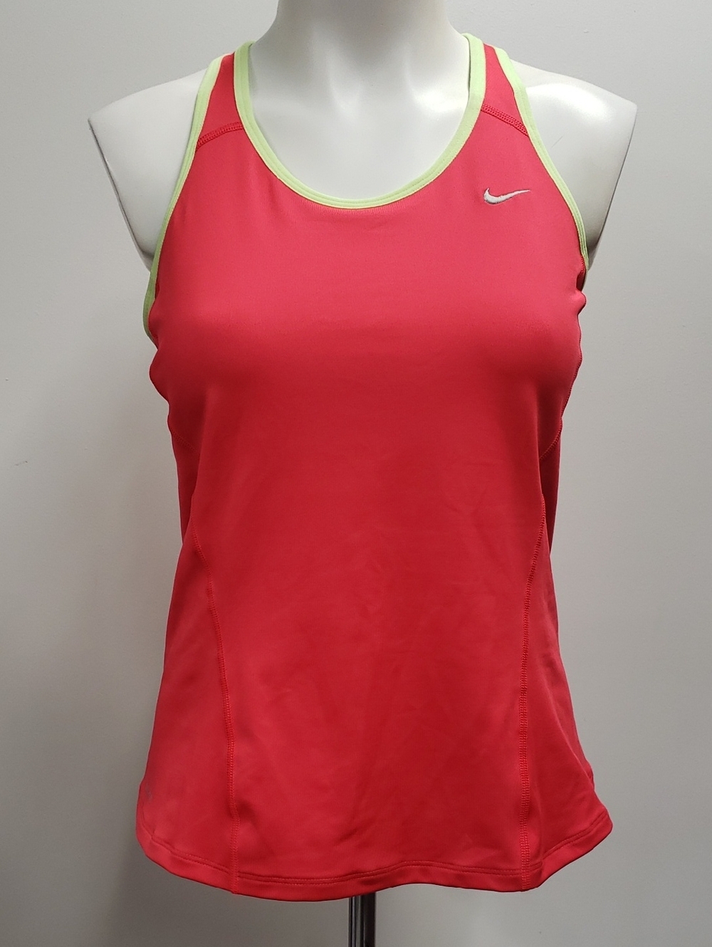 NIKE Dri-Fit Women's Tank Top Running Racerback Size Large Athletic Neon Pink